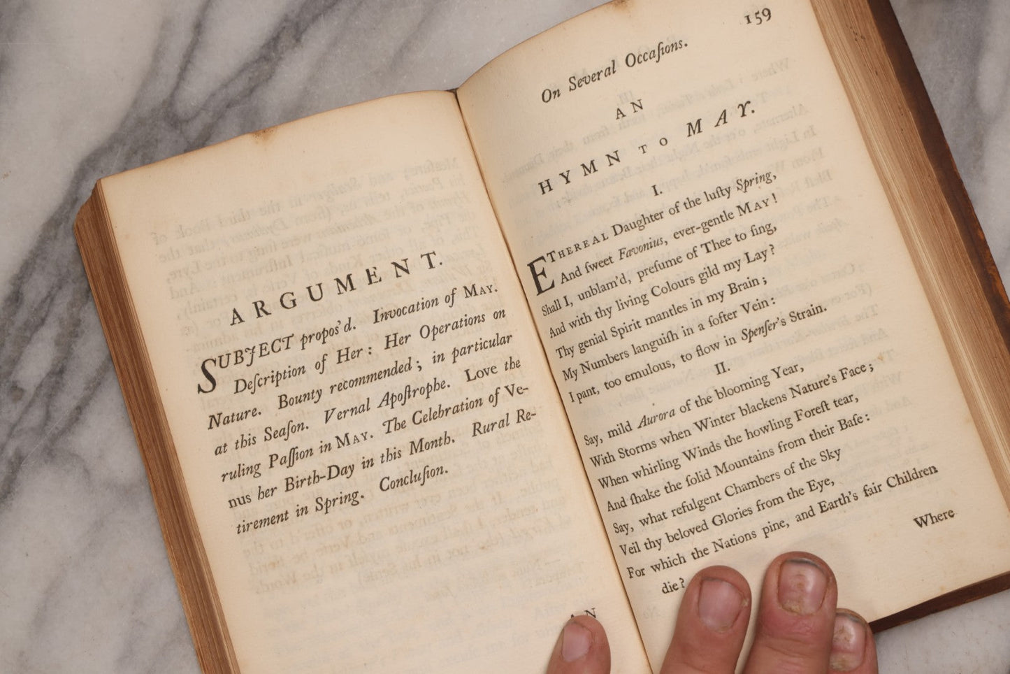 Lot 190 - “Thompson's Poems” Antique Poetry Book By William Thompson, Printed At Oxford At The Theatre, 1757, With Engraved Designs After Poems, Note Missing Cover