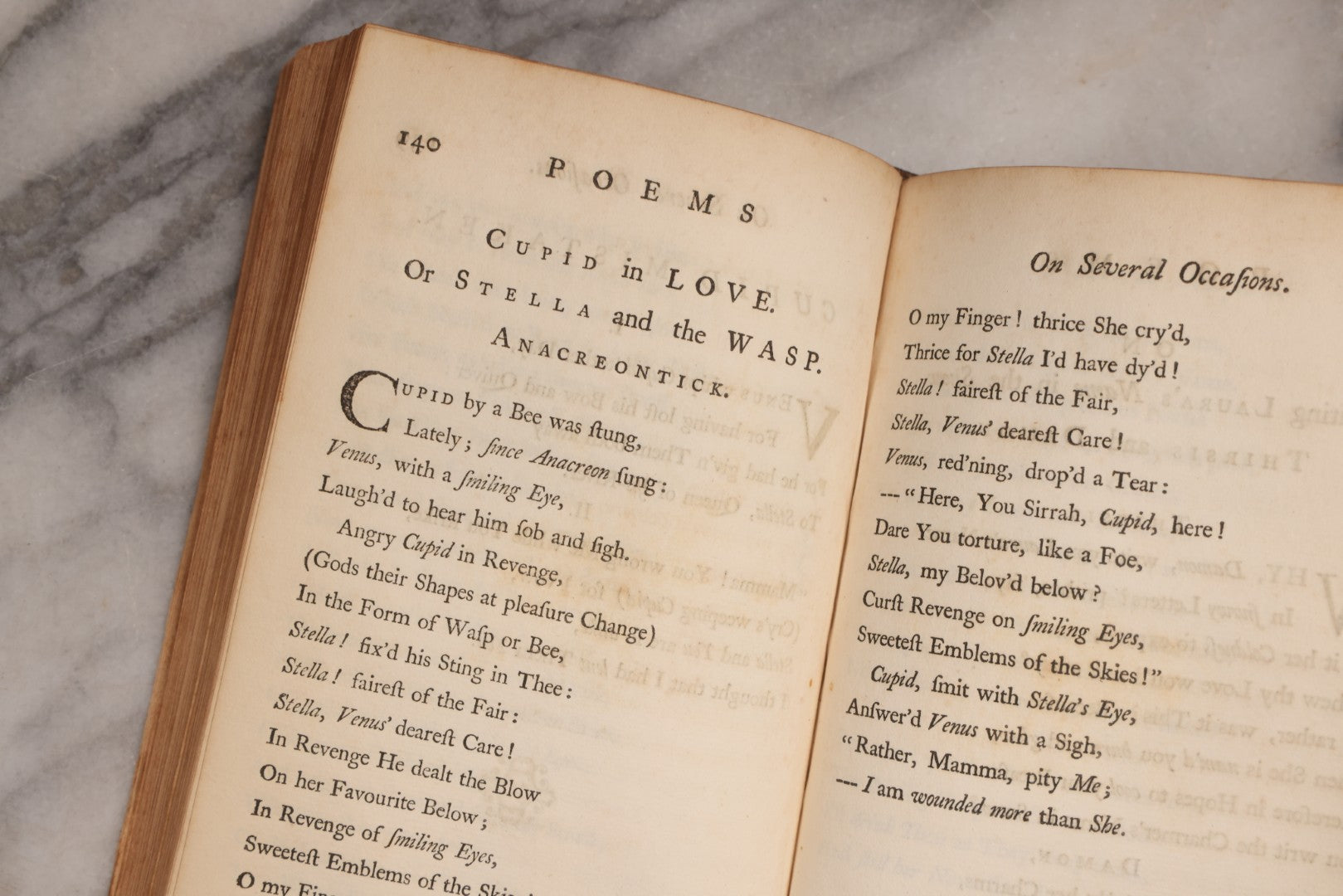 Lot 190 - “Thompson's Poems” Antique Poetry Book By William Thompson, Printed At Oxford At The Theatre, 1757, With Engraved Designs After Poems, Note Missing Cover
