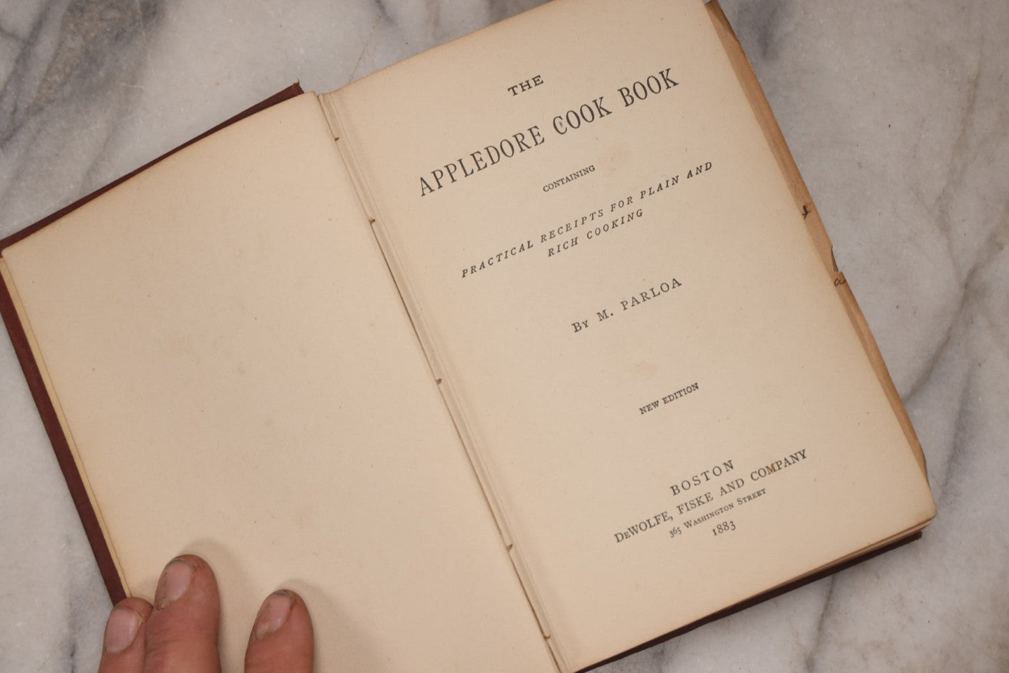 Lot 194 - Pair Of Antique Cookbooks, The Appledore Cook Book, 1883 & Dr. Chase's Recipes; Or, Information For Everybody Circa 1870
