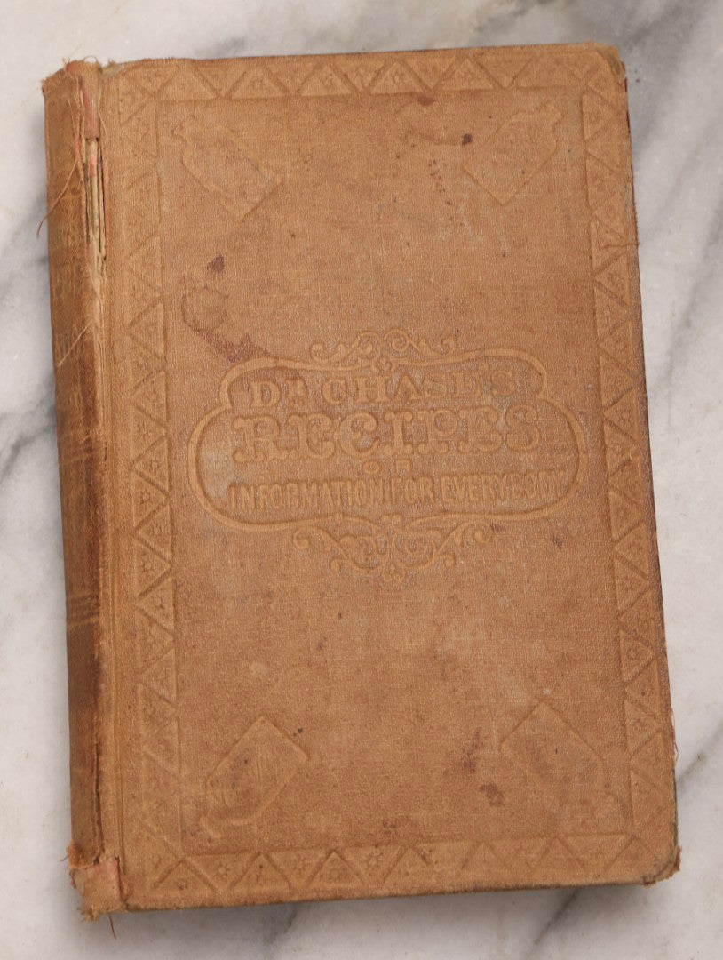 Lot 194 - Pair Of Antique Cookbooks, The Appledore Cook Book, 1883 & Dr. Chase's Recipes; Or, Information For Everybody Circa 1870

