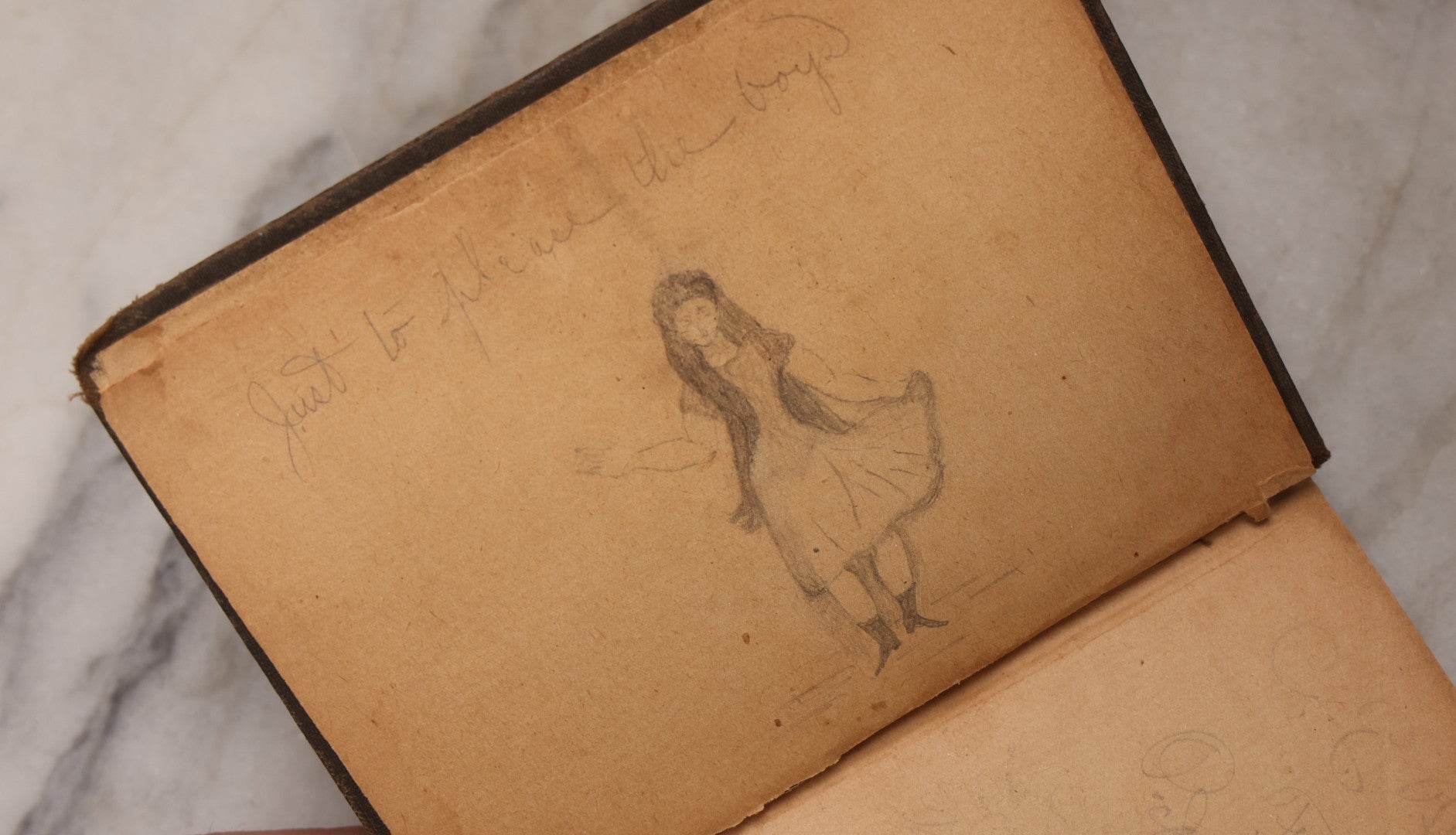 Lot 195 - “Webster's Handy Dictionary Of The English Language” Antique Illustrated Pocket Dictionary With Pencil Sketch Of Young Girl, Published By American Book Company, New York, 1877