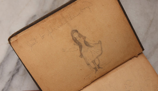 Lot 195 - “Webster's Handy Dictionary Of The English Language” Antique Illustrated Pocket Dictionary With Pencil Sketch Of Young Girl, Published By American Book Company, New York, 1877