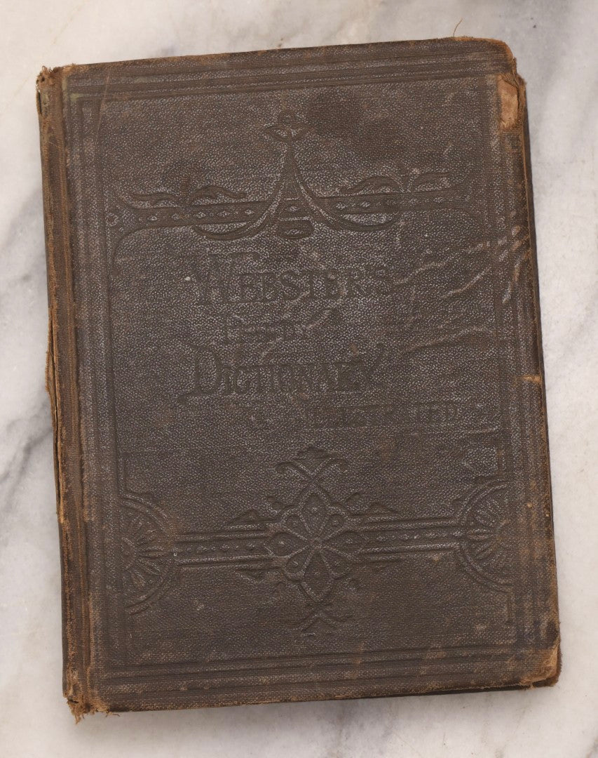 Lot 195 - “Webster's Handy Dictionary Of The English Language” Antique Illustrated Pocket Dictionary With Pencil Sketch Of Young Girl, Published By American Book Company, New York, 1877