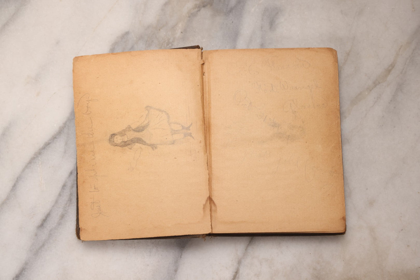 Lot 195 - “Webster's Handy Dictionary Of The English Language” Antique Illustrated Pocket Dictionary With Pencil Sketch Of Young Girl, Published By American Book Company, New York, 1877