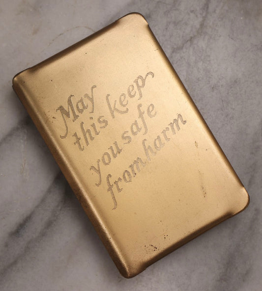 Lot 197 - "The Heart-Shield Bible" Vintage Pocket New Testament With Engraved Steel Cover Plate, Published By Whitman Publishing Company, Racine, Wisconsin, Plate By Know Your Bible Co., Cincinnati, Ohio, Circa 1943