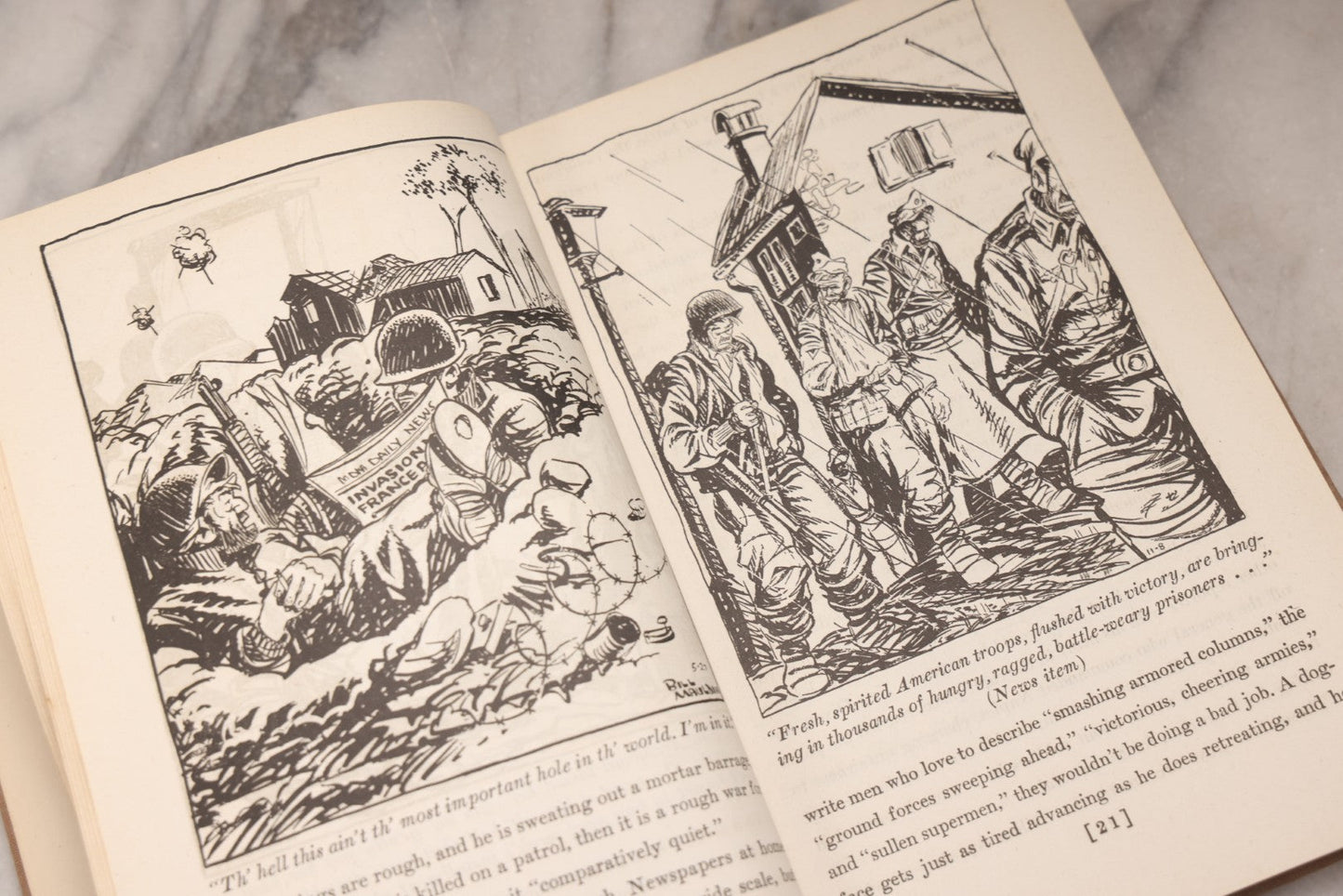 Lot 199 - “Up Front” Vintage Hardcover War Memoir With Cartoons By Bill Mauldin, Henry Holt & Company, New York, 1945