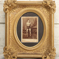 Lot 001 - Antique Cabinet Card Photograph Of Thomas Sidonia “The Tattooed Boy” At Age 21, Photographed By Charles Eisenmann, New York, Custom Framed With Visible Verso Inscription And Clear View Of Early American Traditional Tattoos, 13" x 15"