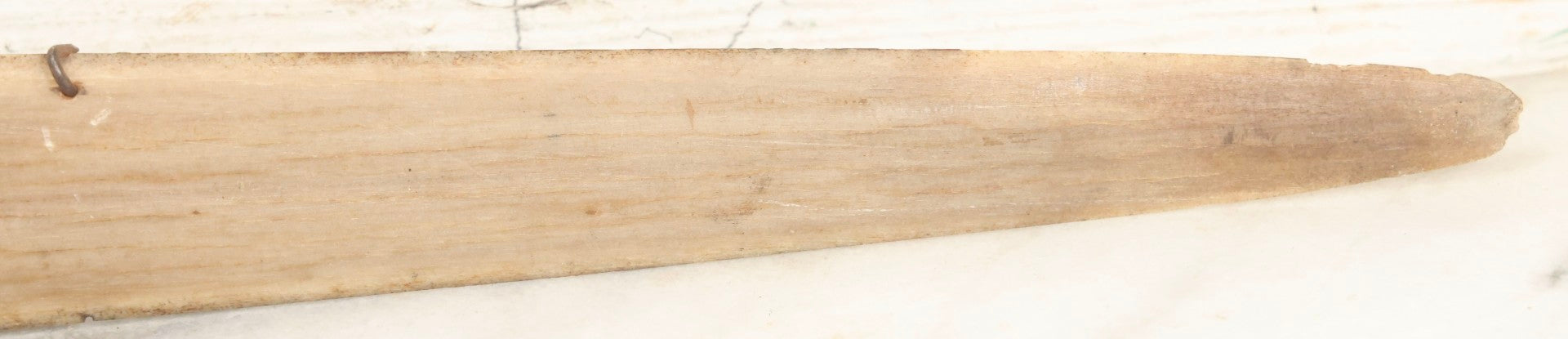 Lot 002 - Antique Painted Swordfish Bill Sword With Carved Wooden Handle, Featuring U.S. Naval Warship And Patriotic Shield Motifs, Late 19th–Early 20th Century, 39-3/8" L