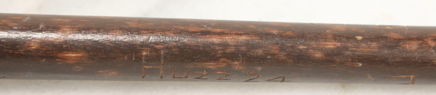 Lot 003 - Vintage Hand-Carved White Mountains, New Hampshire Folk Art Hiking Stick With Double-Sided Old Man Of The Mountain Carved Handle And Decades Of Carved Initials, Names, And Nicknames, 36" L