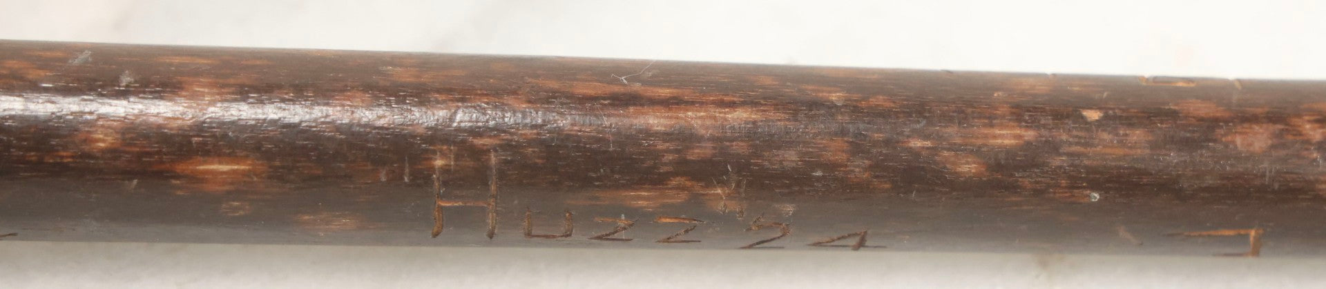 Lot 003 - Vintage Hand-Carved White Mountains, New Hampshire Folk Art Hiking Stick With Double-Sided Old Man Of The Mountain Carved Handle And Decades Of Carved Initials, Names, And Nicknames, 36" L