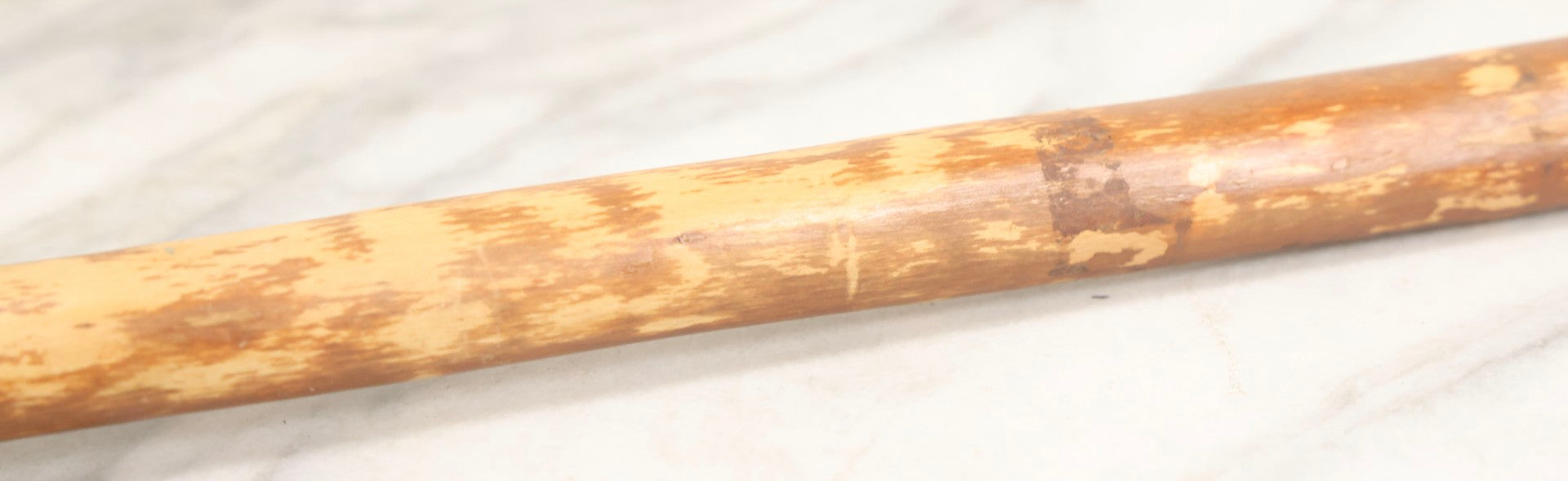 Lot 005 - Vintage Folk Art Cane With Carved Boot Handle And Natural Debarked Wood Shaft, 35-1/8" L