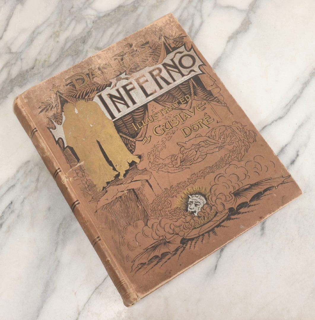 Lot 007 - "Dante's Inferno" Antique Illustrated Verse Book Translated From The Original Of Dante Alighieri, Illustrated By Gustave Doré, Published By Henry Altemus, Philadelphia, Pennsylvania, Circa 1888, Note Red Marks Throughout