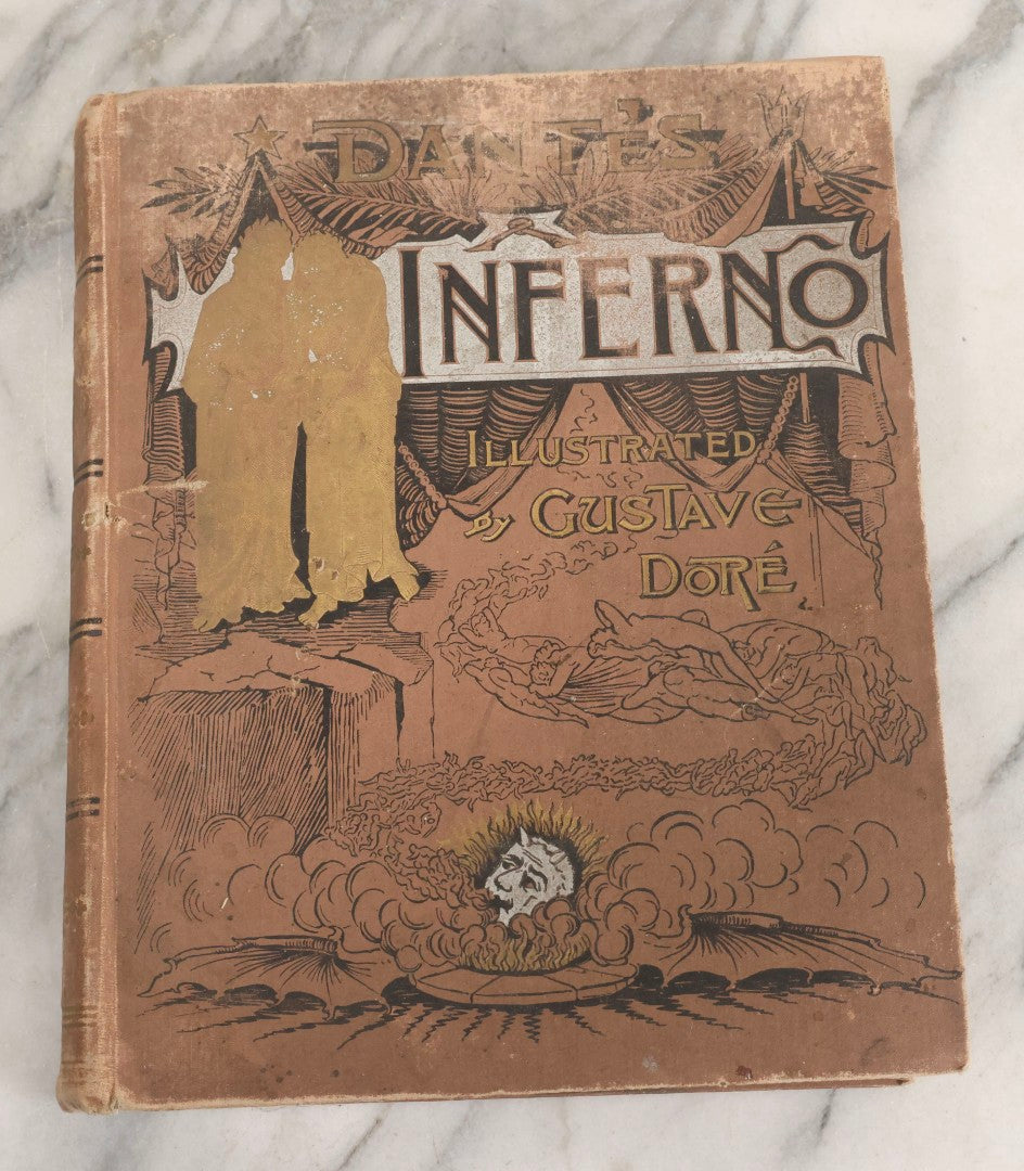 Lot 007 - "Dante's Inferno" Antique Illustrated Verse Book Translated From The Original Of Dante Alighieri, Illustrated By Gustave Doré, Published By Henry Altemus, Philadelphia, Pennsylvania, Circa 1888, Note Red Marks Throughout
