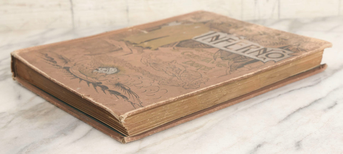 Lot 007 - "Dante's Inferno" Antique Illustrated Verse Book Translated From The Original Of Dante Alighieri, Illustrated By Gustave Doré, Published By Henry Altemus, Philadelphia, Pennsylvania, Circa 1888, Note Red Marks Throughout