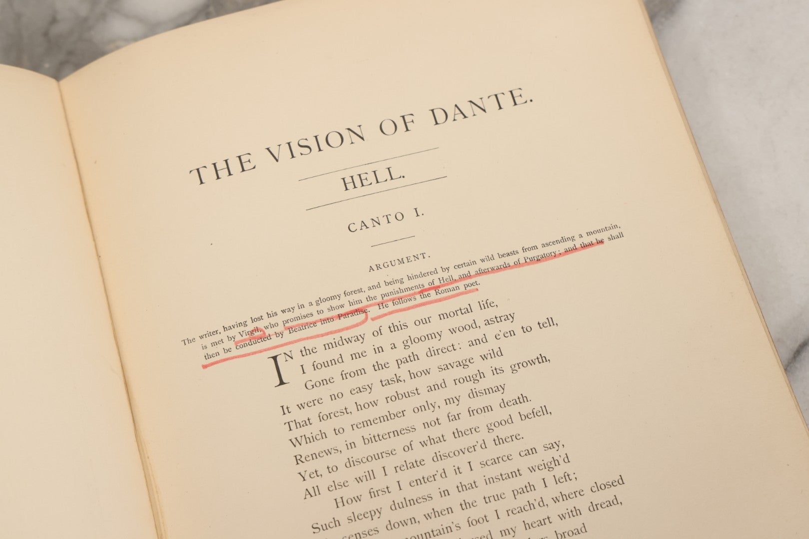 Lot 007 - "Dante's Inferno" Antique Illustrated Verse Book Translated From The Original Of Dante Alighieri, Illustrated By Gustave Doré, Published By Henry Altemus, Philadelphia, Pennsylvania, Circa 1888, Note Red Marks Throughout