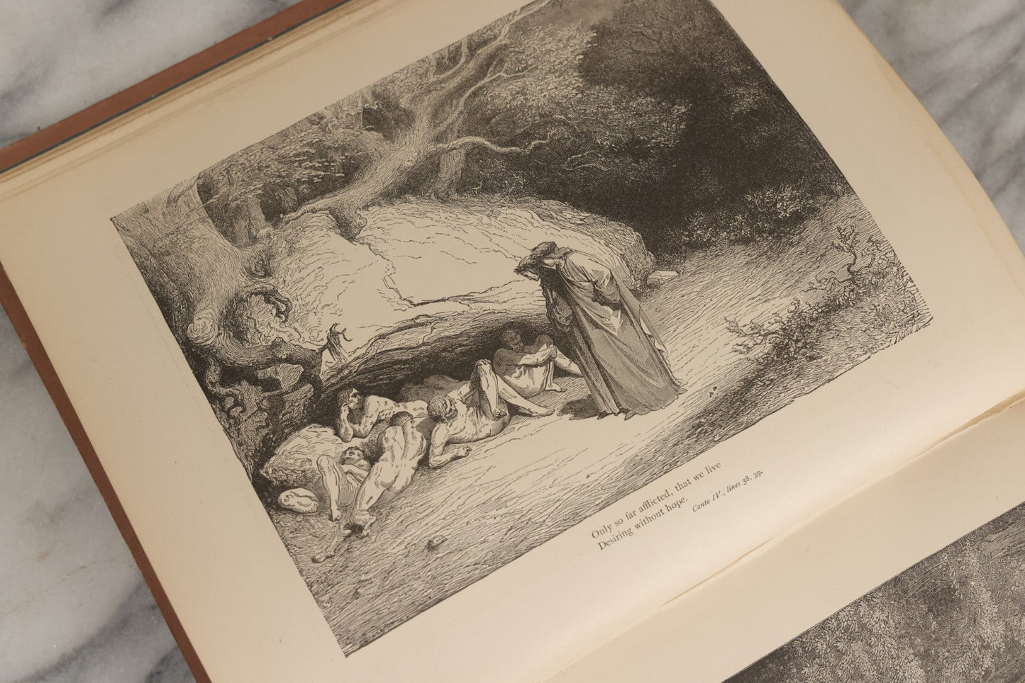 Lot 007 - "Dante's Inferno" Antique Illustrated Verse Book Translated From The Original Of Dante Alighieri, Illustrated By Gustave Doré, Published By Henry Altemus, Philadelphia, Pennsylvania, Circa 1888, Note Red Marks Throughout