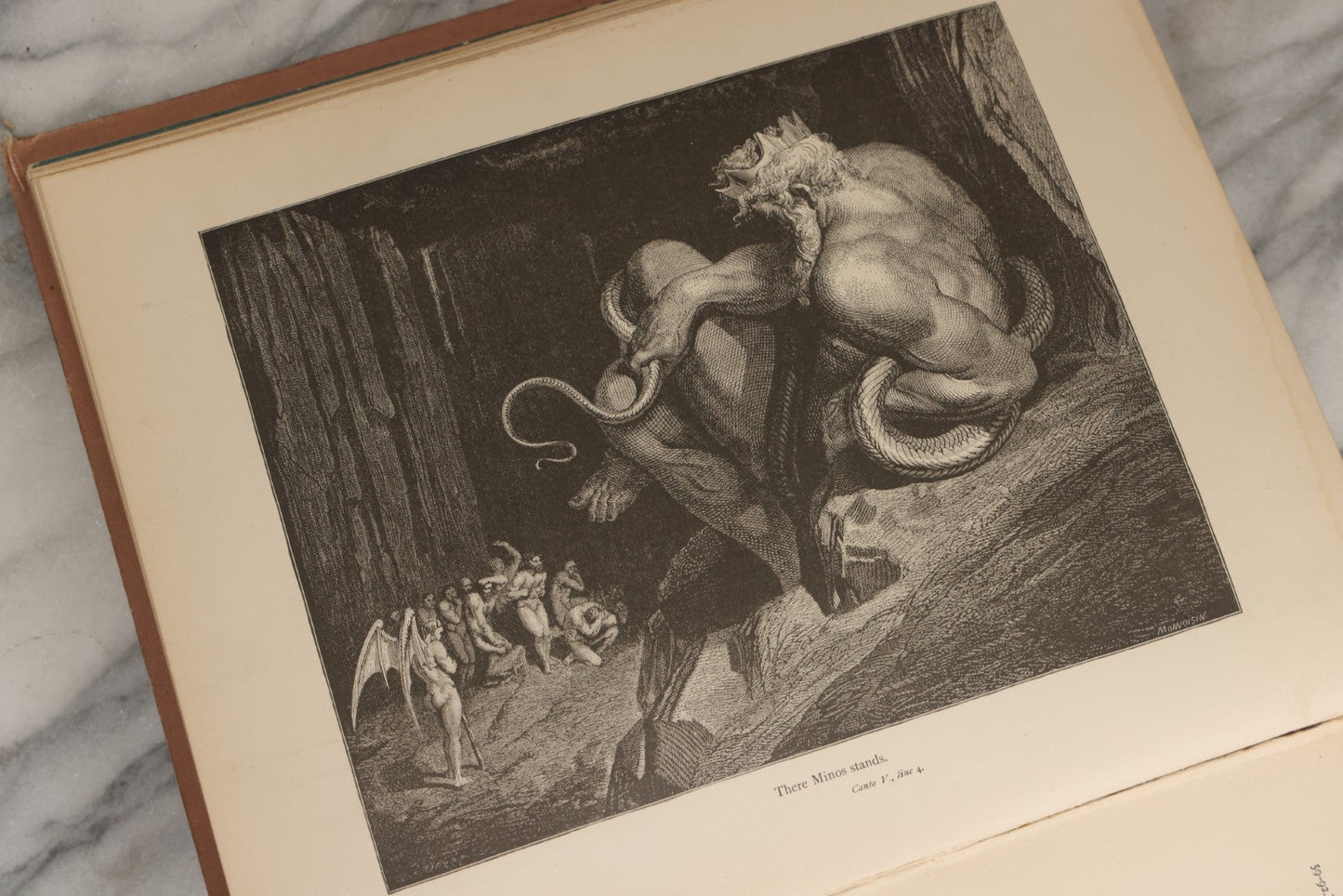 Lot 007 - "Dante's Inferno" Antique Illustrated Verse Book Translated From The Original Of Dante Alighieri, Illustrated By Gustave Doré, Published By Henry Altemus, Philadelphia, Pennsylvania, Circa 1888, Note Red Marks Throughout