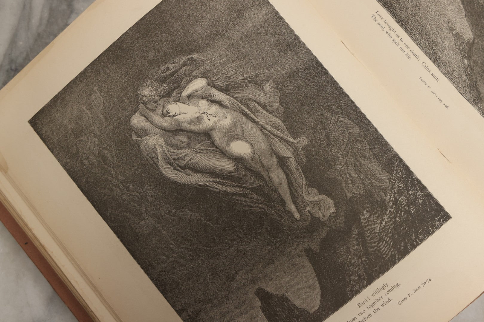 Lot 007 - "Dante's Inferno" Antique Illustrated Verse Book Translated From The Original Of Dante Alighieri, Illustrated By Gustave Doré, Published By Henry Altemus, Philadelphia, Pennsylvania, Circa 1888, Note Red Marks Throughout
