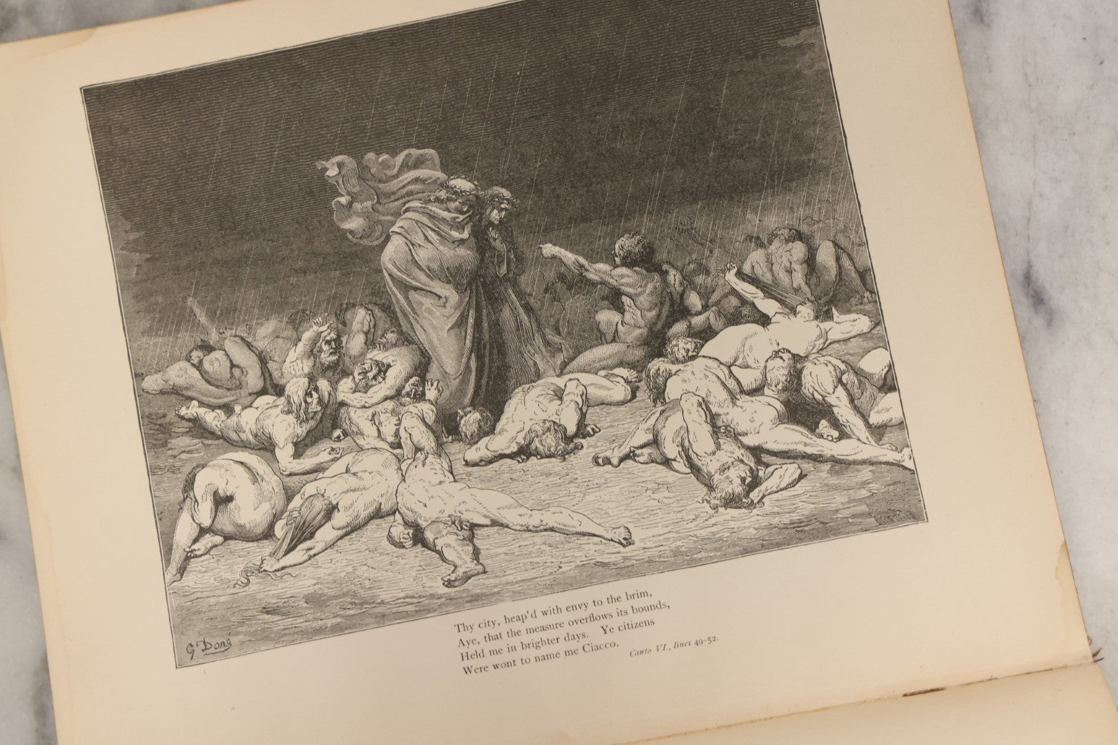 Lot 007 - "Dante's Inferno" Antique Illustrated Verse Book Translated From The Original Of Dante Alighieri, Illustrated By Gustave Doré, Published By Henry Altemus, Philadelphia, Pennsylvania, Circa 1888, Note Red Marks Throughout
