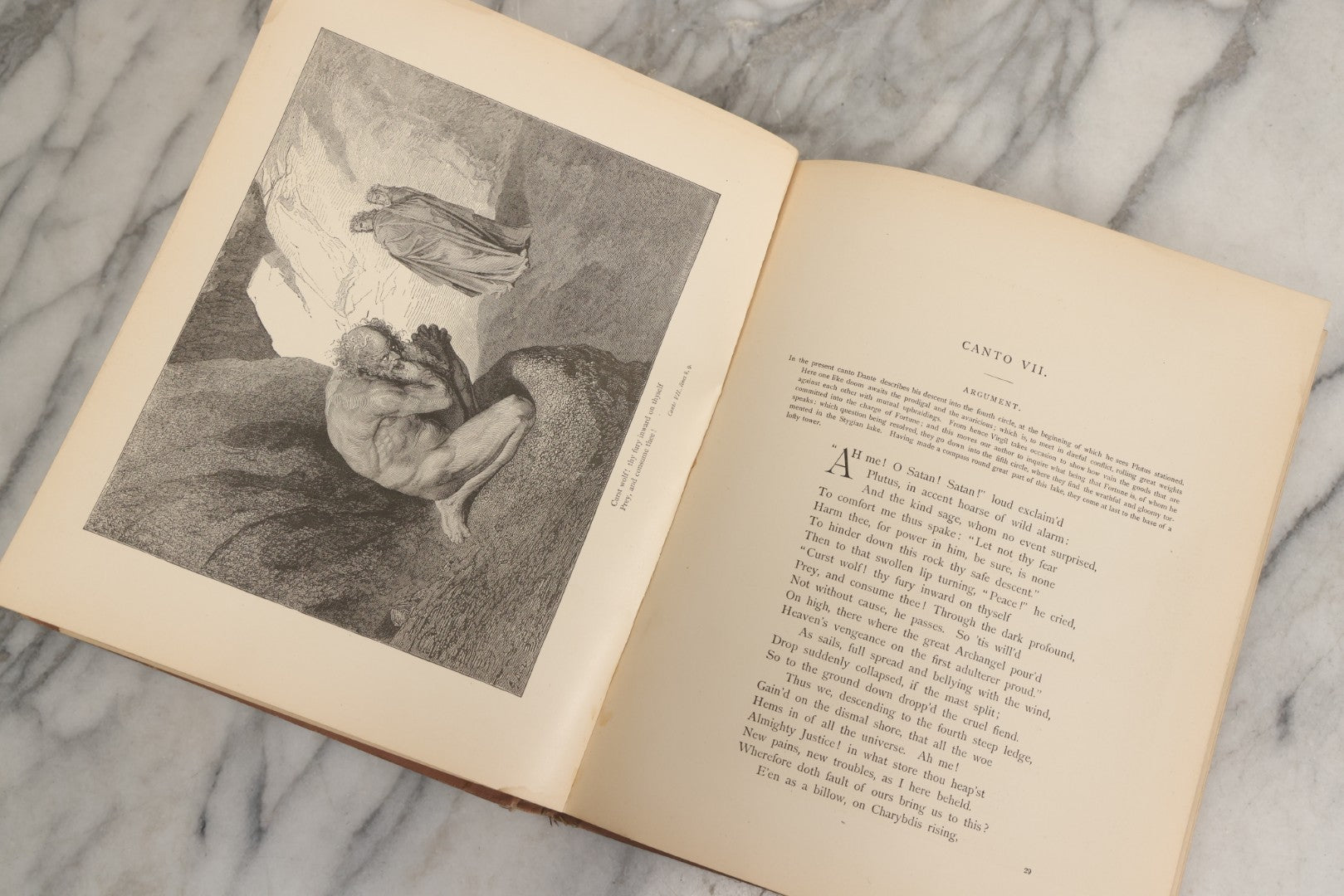 Lot 007 - "Dante's Inferno" Antique Illustrated Verse Book Translated From The Original Of Dante Alighieri, Illustrated By Gustave Doré, Published By Henry Altemus, Philadelphia, Pennsylvania, Circa 1888, Note Red Marks Throughout