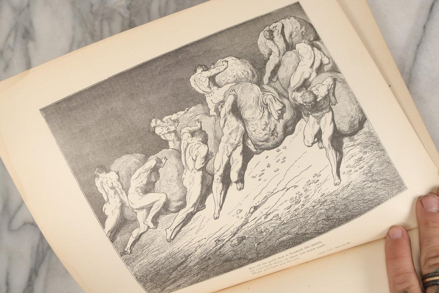 Lot 007 - "Dante's Inferno" Antique Illustrated Verse Book Translated From The Original Of Dante Alighieri, Illustrated By Gustave Doré, Published By Henry Altemus, Philadelphia, Pennsylvania, Circa 1888, Note Red Marks Throughout