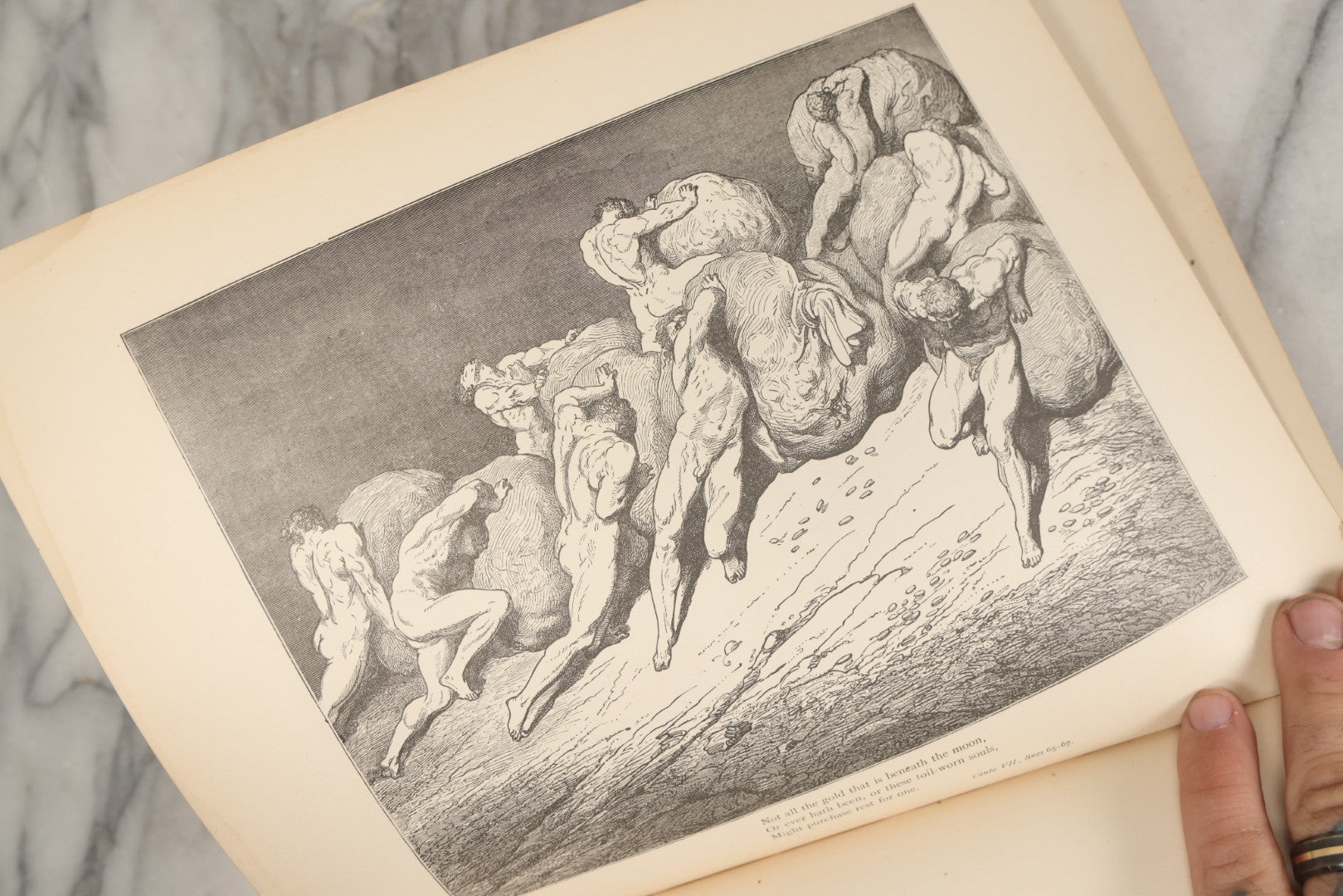 Lot 007 - "Dante's Inferno" Antique Illustrated Verse Book Translated From The Original Of Dante Alighieri, Illustrated By Gustave Doré, Published By Henry Altemus, Philadelphia, Pennsylvania, Circa 1888, Note Red Marks Throughout