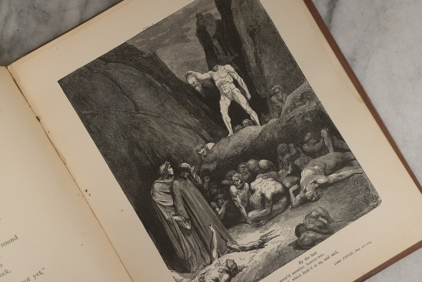Lot 007 - "Dante's Inferno" Antique Illustrated Verse Book Translated From The Original Of Dante Alighieri, Illustrated By Gustave Doré, Published By Henry Altemus, Philadelphia, Pennsylvania, Circa 1888, Note Red Marks Throughout