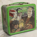 Lot 008 - Vintage Universal Movie Monsters Aladdin Brand Tin Lithograph Lunchbox Featuring Count Dracula, Wolf Man, Frankenstein, Mummy, Phantom Of The Opera, Creature From The Black Lagoon, Copyright 1979, Aladdin Industries Inc., Nashville, Tennessee