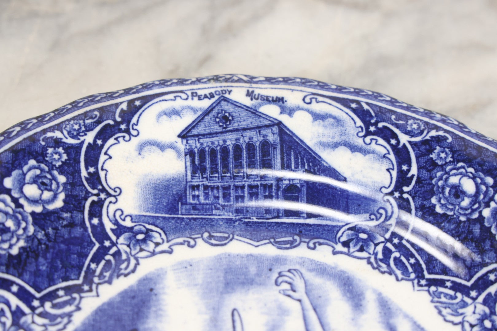 Lot 010 - Vintage Salem Plate With Views Of Salem, Massachusetts And Salem Witch Illustration, Stamped England, Note Hairline Cracks From Underside, 9" Diameter