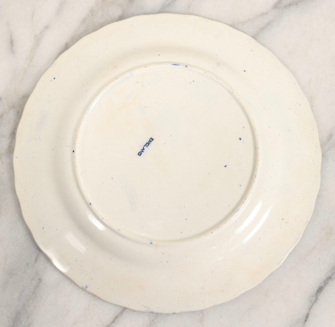 Lot 010 - Vintage Salem Plate With Views Of Salem, Massachusetts And Salem Witch Illustration, Stamped England, Note Hairline Cracks From Underside, 9" Diameter