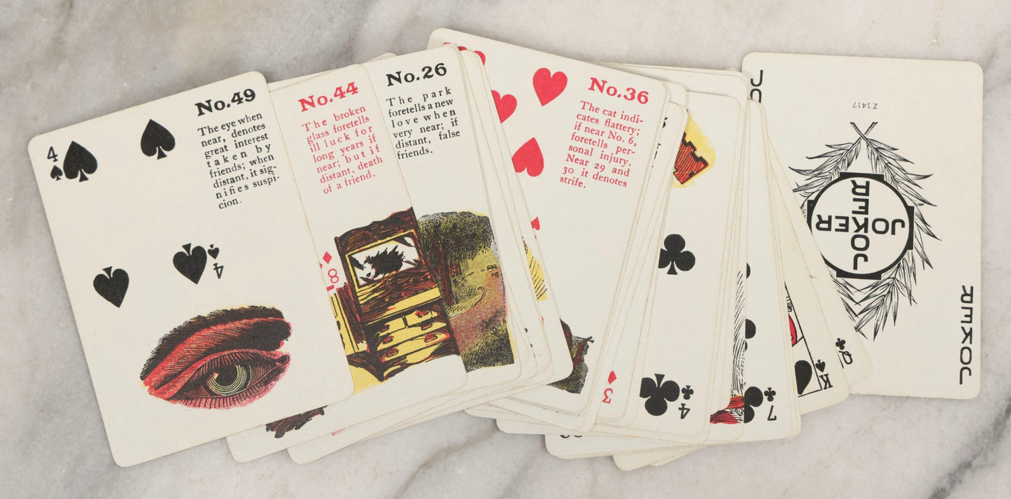 Lot 011 - Vintage Gypsy Witch Fortune-Telling Cards Complete Deck Of 52 Cards Plus Joker, United States Playing Card Company, Cincinnati, U.S.A..