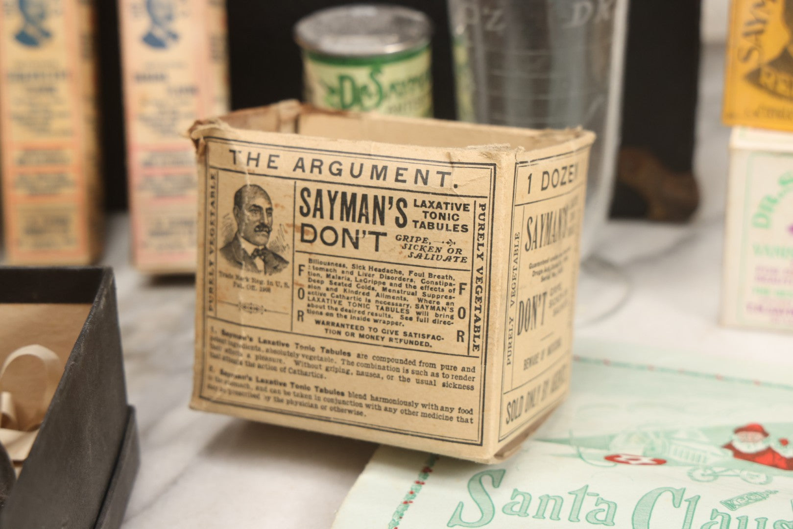 Lot 016 - Antique Traveling Salesman's Patent Medicine Case With Extensive Contents From T.M. Sayman Products Co., St. Louis, Missouri — Nos Vanishing Creams, Flavoring Extracts, Remedies, Ephemera & Sales Ledger