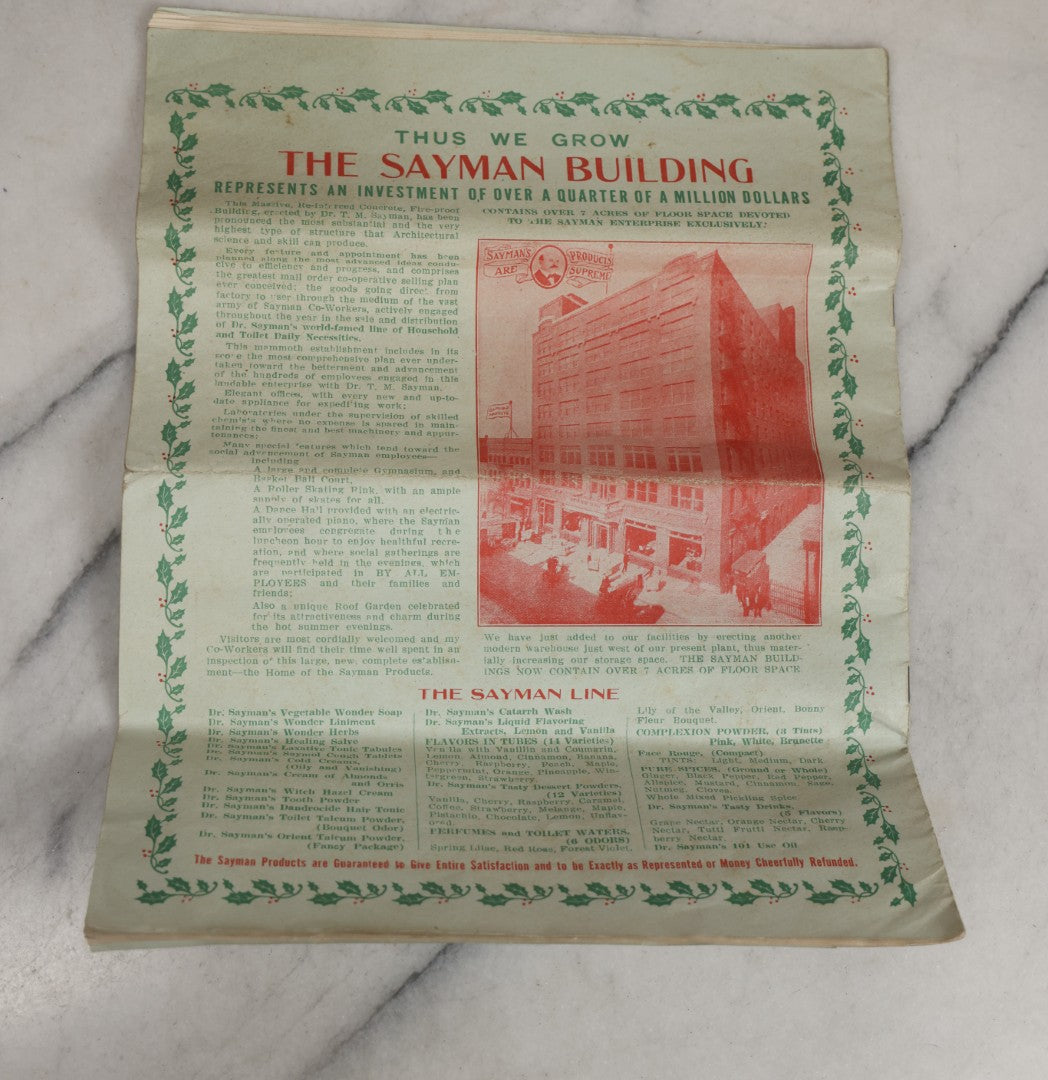 Lot 016 - Antique Traveling Salesman's Patent Medicine Case With Extensive Contents From T.M. Sayman Products Co., St. Louis, Missouri — Nos Vanishing Creams, Flavoring Extracts, Remedies, Ephemera & Sales Ledger