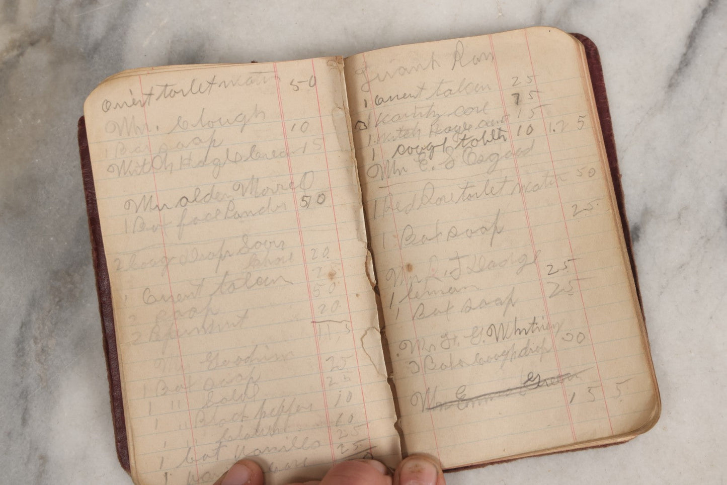 Lot 016 - Antique Traveling Salesman's Patent Medicine Case With Extensive Contents From T.M. Sayman Products Co., St. Louis, Missouri — Nos Vanishing Creams, Flavoring Extracts, Remedies, Ephemera & Sales Ledger