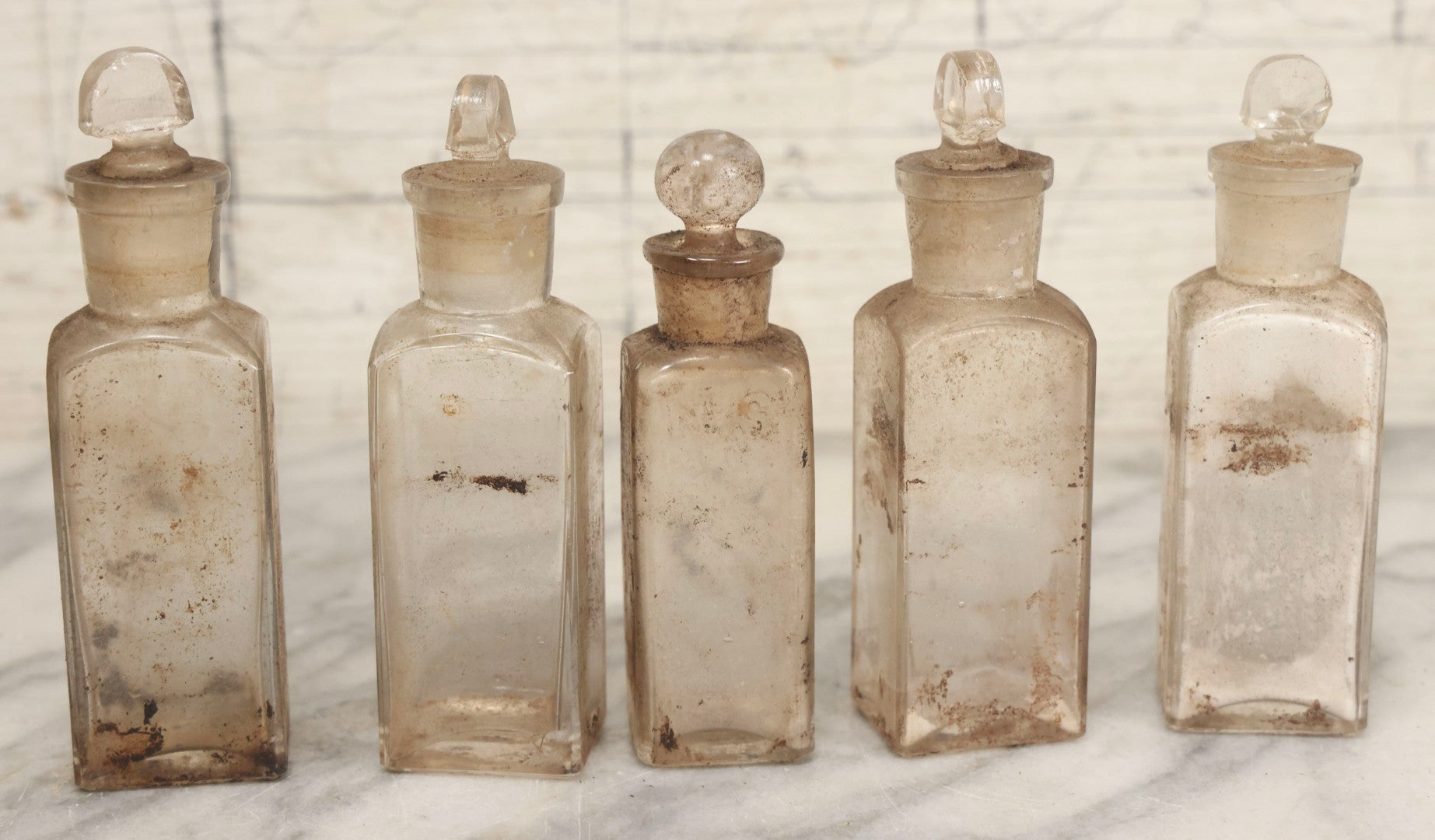 Lot 017 - Antique 19th Century Traveling Apothecary Kit In Leather-Wrapped Wood Box Stamped “Hoff's Patent, March 27, 1883,” With 20+ Glass Medicine Bottles And Internal Till