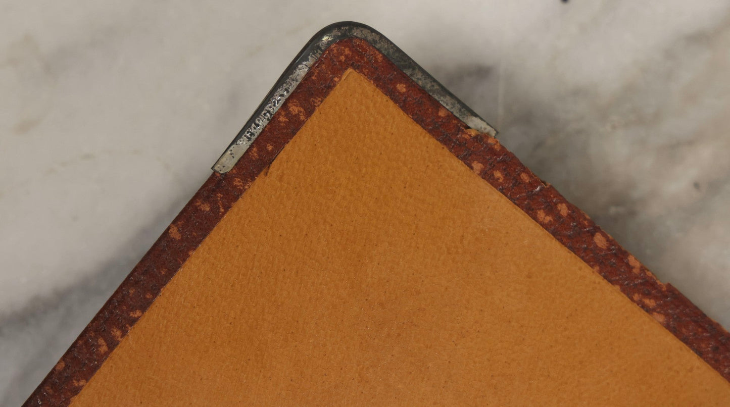 Lot 019 - Antique Leather-Covered Prescription Pad Belonging To Charles A. Carlton, M.D., Salem, Massachusetts, With Decorative Sterling Silver Corners And Unused Prescription Paper