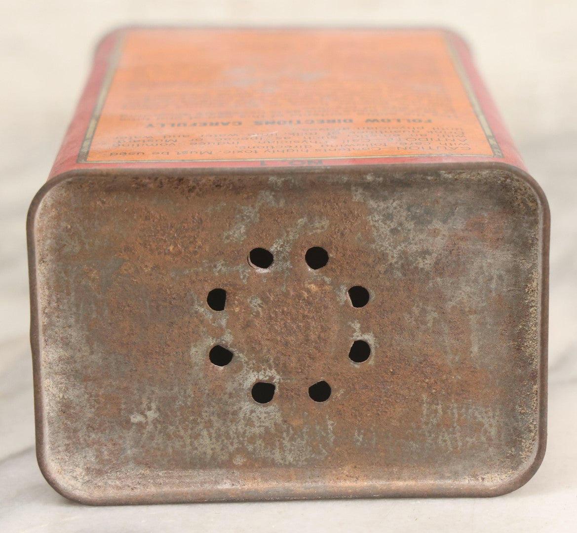 Lot 020 - Antique Edgar A. Murray's No. 1 Roach Doom Kills Roaches Tin, 16oz Insecticide Powder Container With Original Graphics, Established 1895, Made In USA, 6-1/8" H