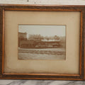 Lot 023 - Antique Photograph Of Steam Locomotive #353 With Four Crew Members On Turntable At Railroad Depot, In Carved Wood Frame, 14-7/8" x 12-5/8"