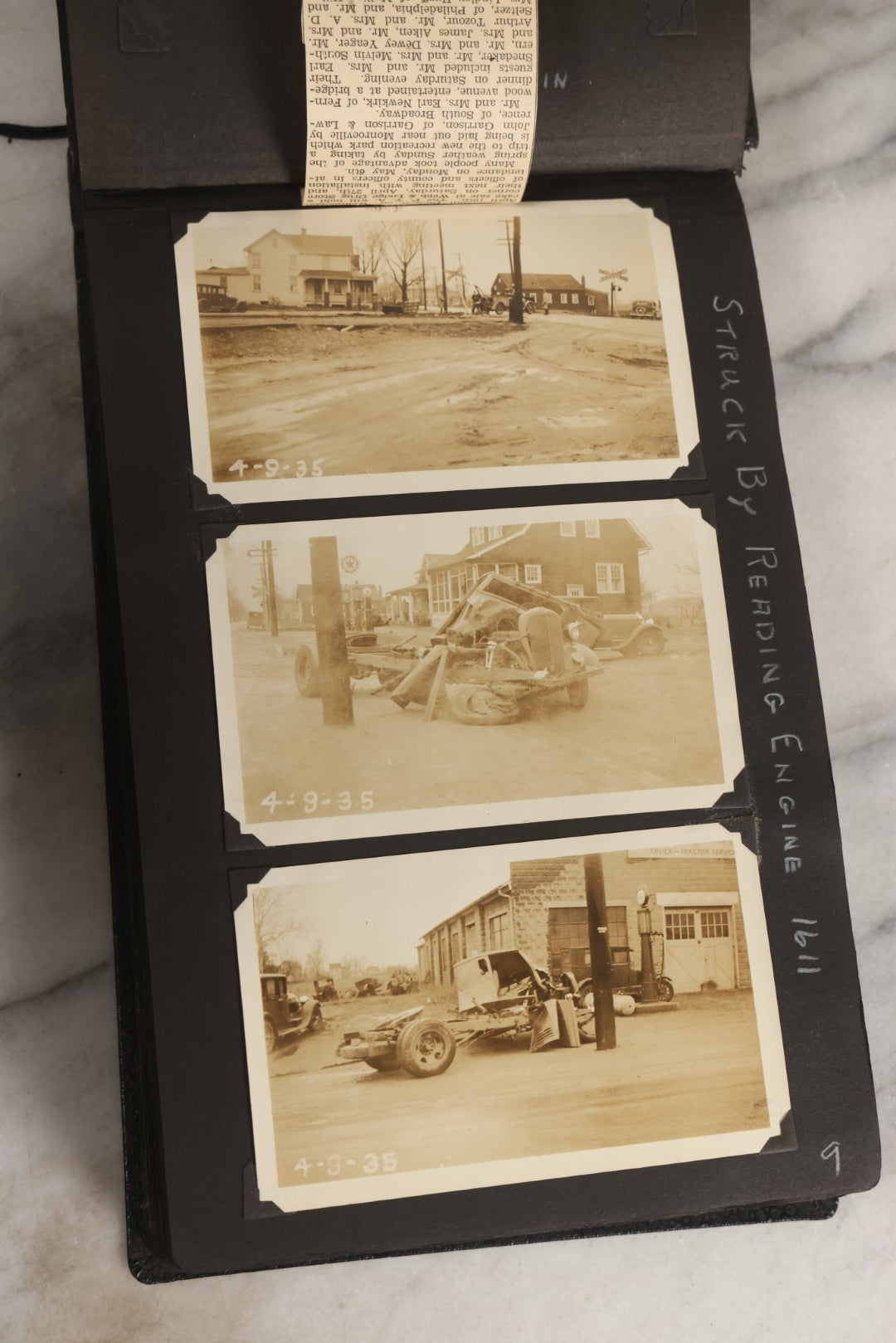 Lot 024 - Extensive Vintage 1934–1936 Snapshot Photograph Album Documenting Locomotives And Trains In The Eastern United States, 200+ Images With Detailed Handwritten Annotations
