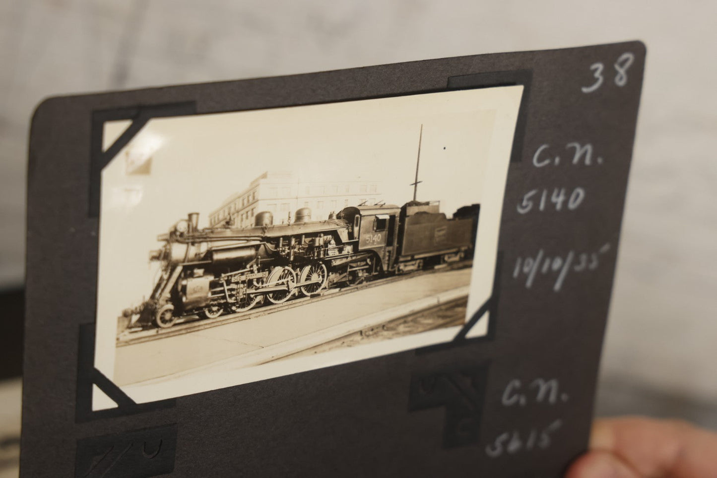 Lot 024 - Extensive Vintage 1934–1936 Snapshot Photograph Album Documenting Locomotives And Trains In The Eastern United States, 200+ Images With Detailed Handwritten Annotations