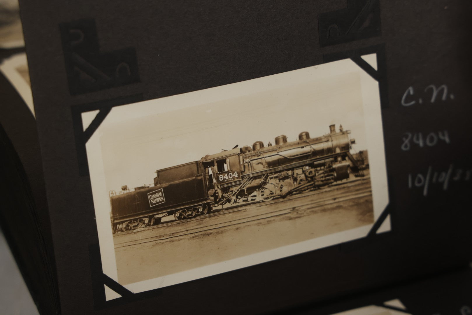 Lot 024 - Extensive Vintage 1934–1936 Snapshot Photograph Album Documenting Locomotives And Trains In The Eastern United States, 200+ Images With Detailed Handwritten Annotations