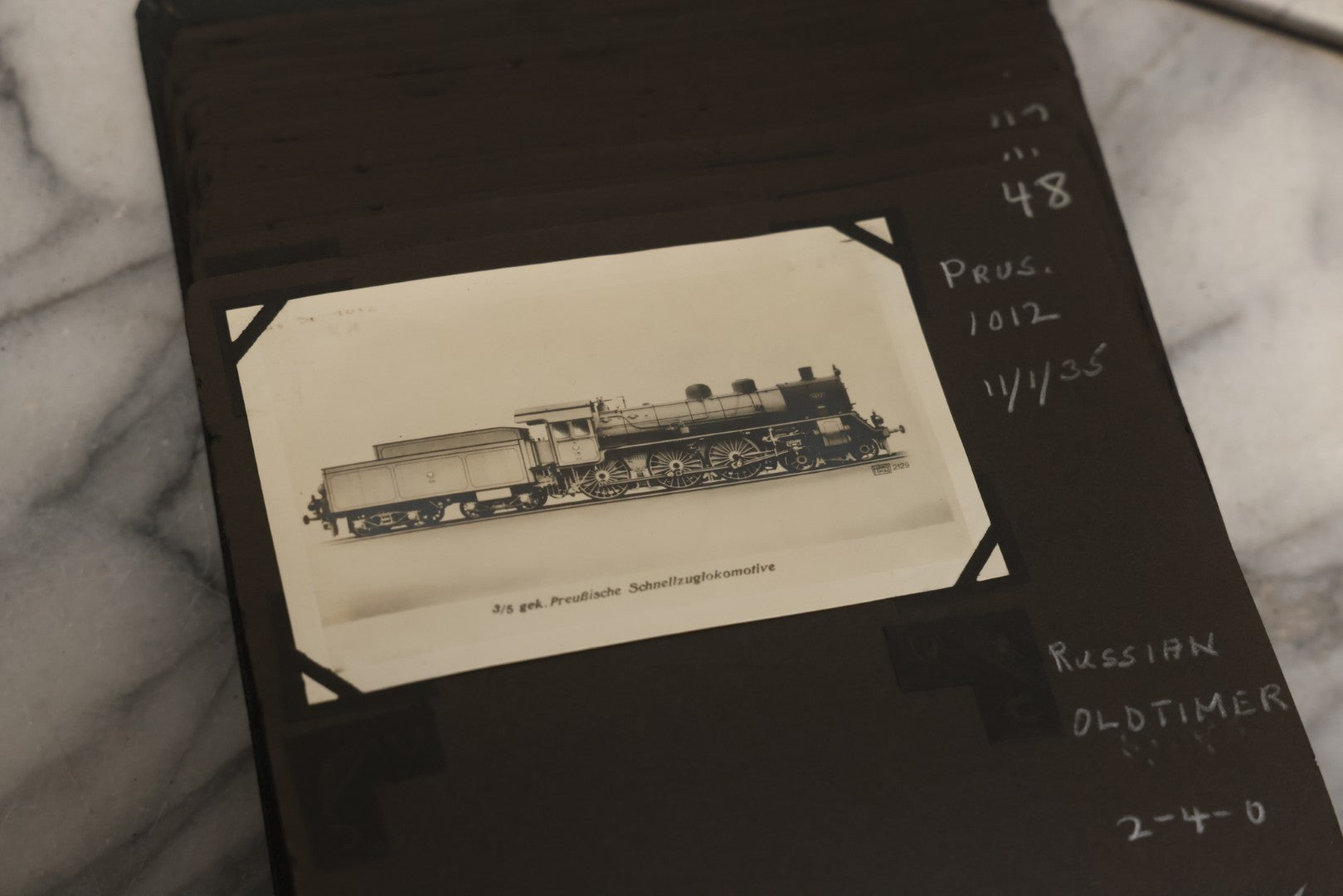 Lot 024 - Extensive Vintage 1934–1936 Snapshot Photograph Album Documenting Locomotives And Trains In The Eastern United States, 200+ Images With Detailed Handwritten Annotations