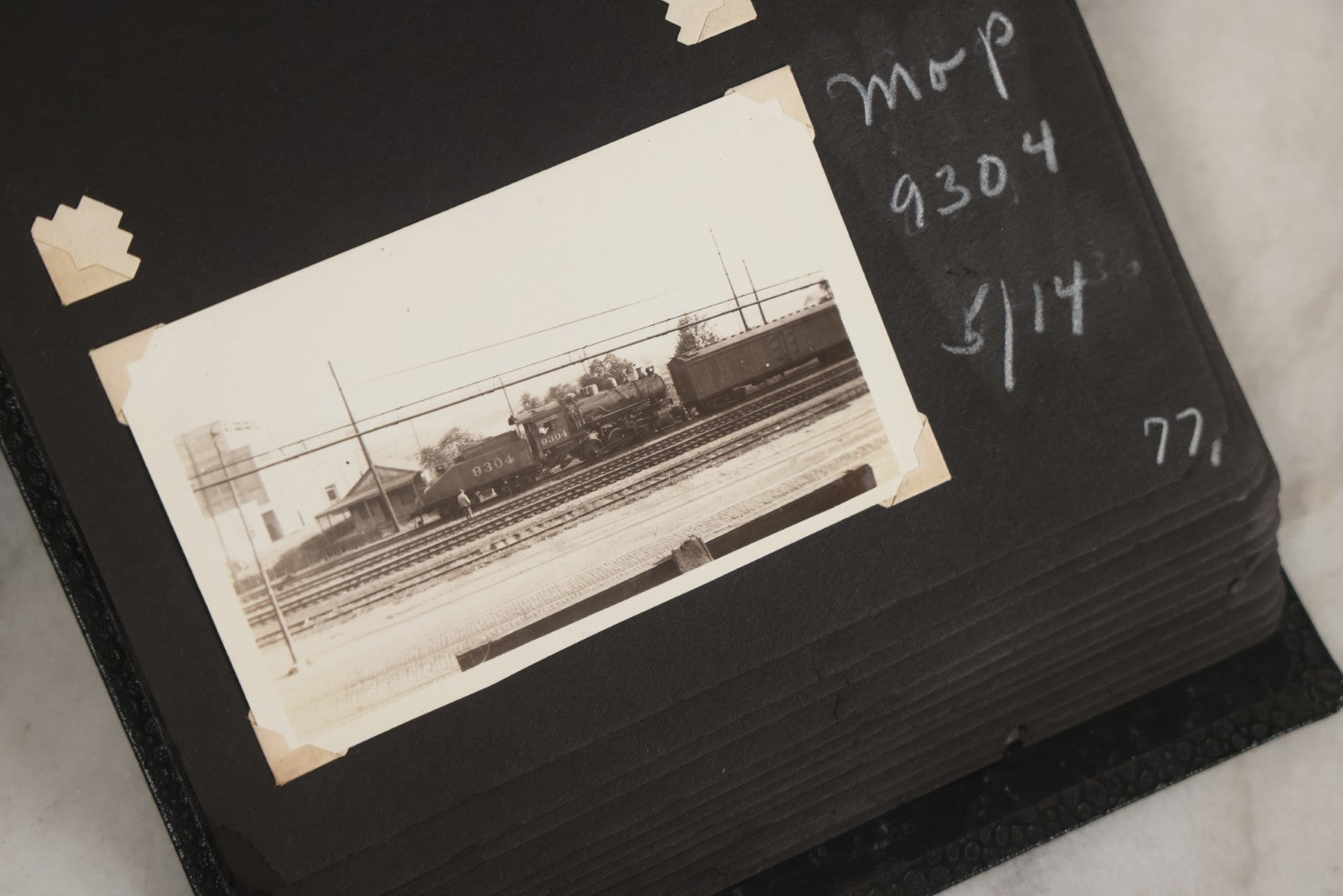 Lot 024 - Extensive Vintage 1934–1936 Snapshot Photograph Album Documenting Locomotives And Trains In The Eastern United States, 200+ Images With Detailed Handwritten Annotations