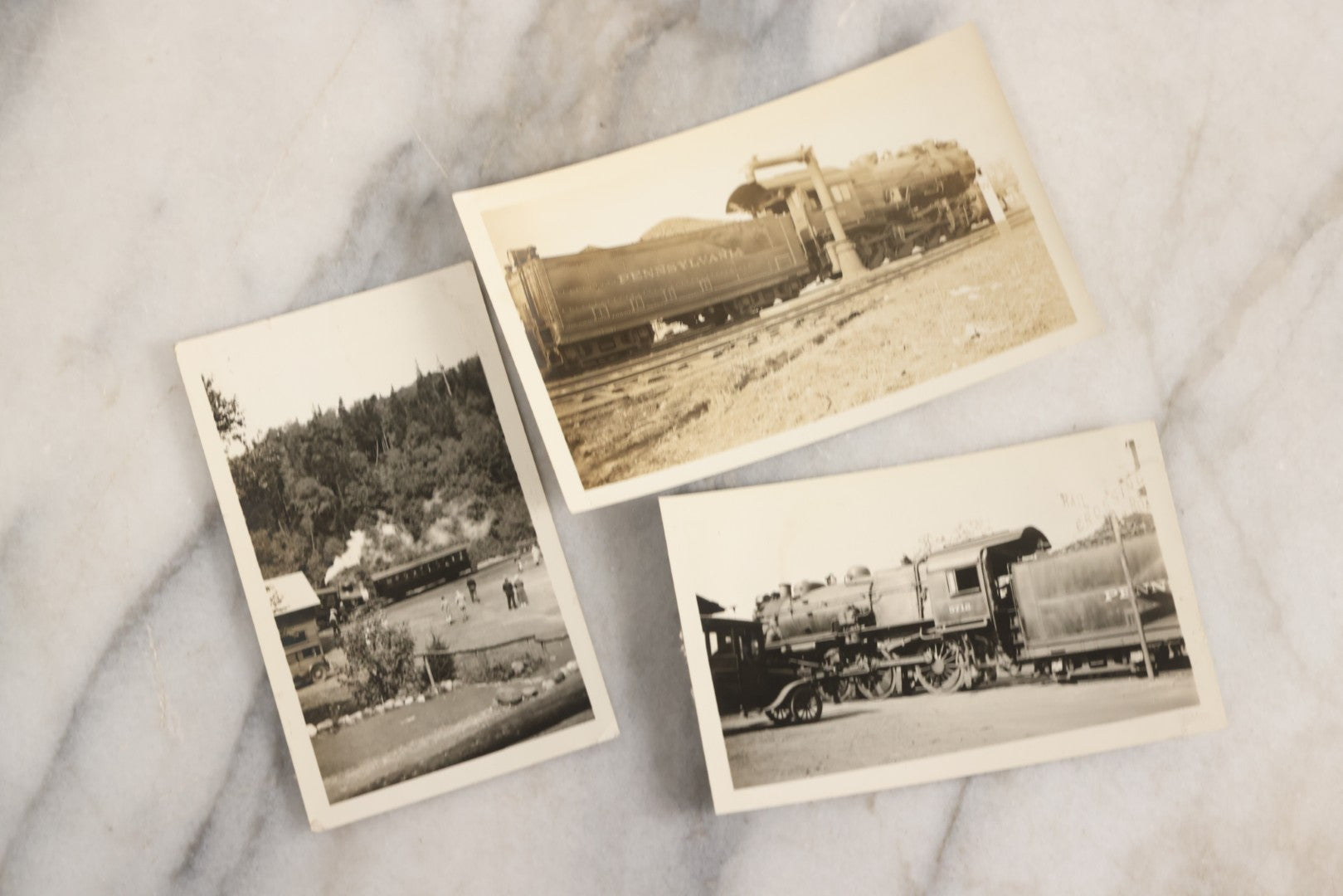 Lot 024 - Extensive Vintage 1934–1936 Snapshot Photograph Album Documenting Locomotives And Trains In The Eastern United States, 200+ Images With Detailed Handwritten Annotations