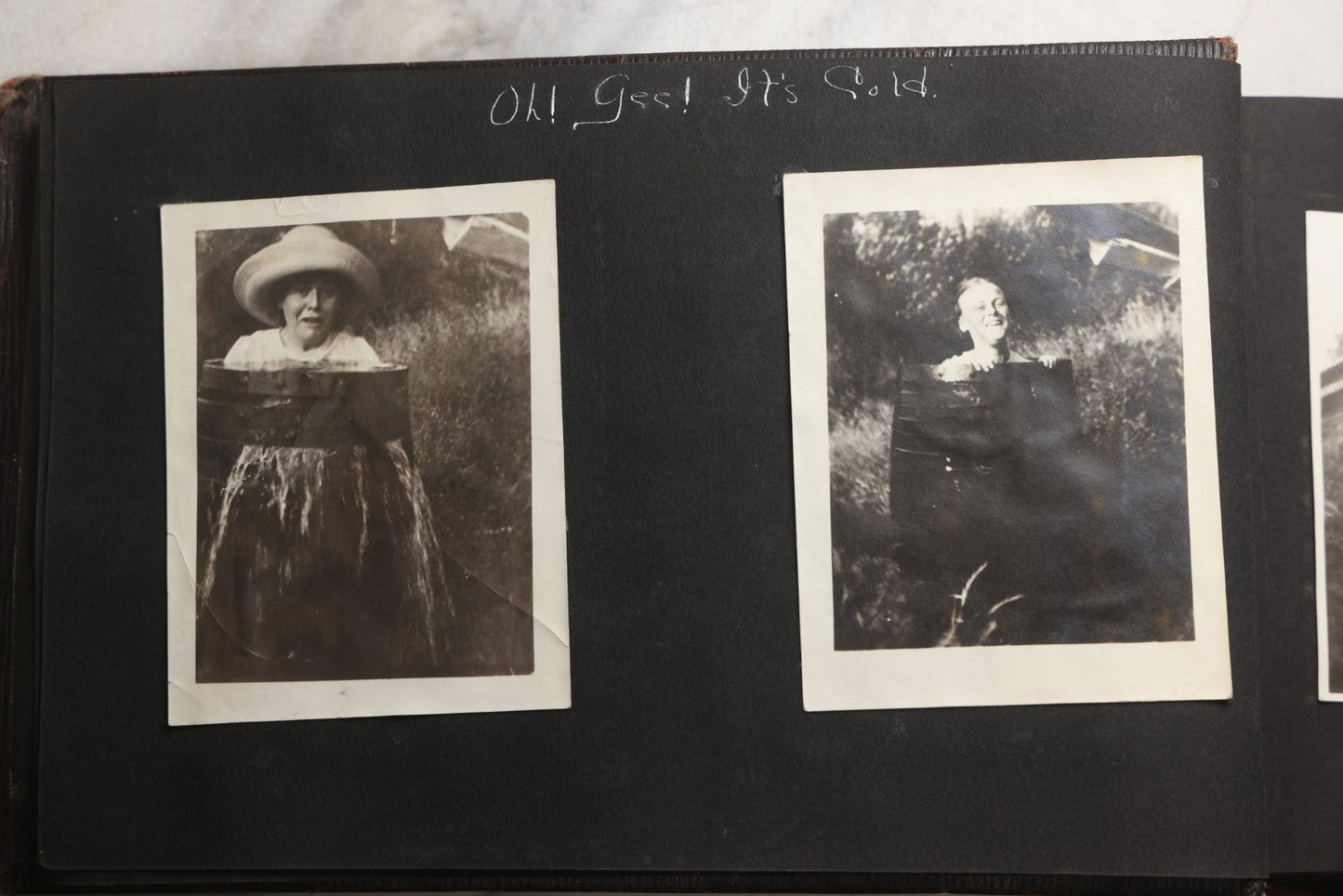 Lot 025 - Antique Snapshot Photo Album Gifted To Zella On Christmas 1916 With 1750+ Photos Of Midwest And Western Scenes Including Telluride & Greeley Colorado, Farm Life, Animals, Automobiles, Oil Wells, Early Aviation, And WWI Soldiers, 1916–1920
