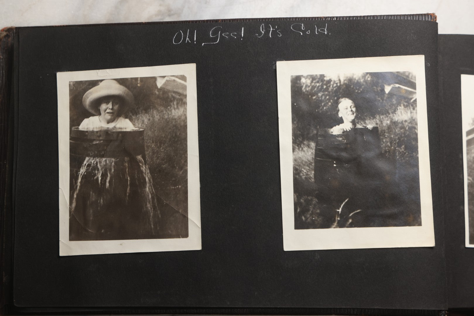 Lot 025 - Antique Snapshot Photo Album Gifted To Zella On Christmas 1916 With 1750+ Photos Of Midwest And Western Scenes Including Telluride & Greeley Colorado, Farm Life, Animals, Automobiles, Oil Wells, Early Aviation, And WWI Soldiers, 1916–1920