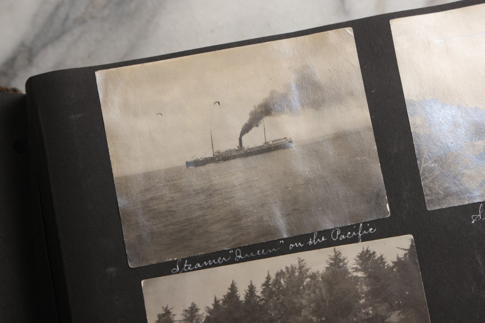 Lot 025 - Antique Snapshot Photo Album Gifted To Zella On Christmas 1916 With 1750+ Photos Of Midwest And Western Scenes Including Telluride & Greeley Colorado, Farm Life, Animals, Automobiles, Oil Wells, Early Aviation, And WWI Soldiers, 1916–1920