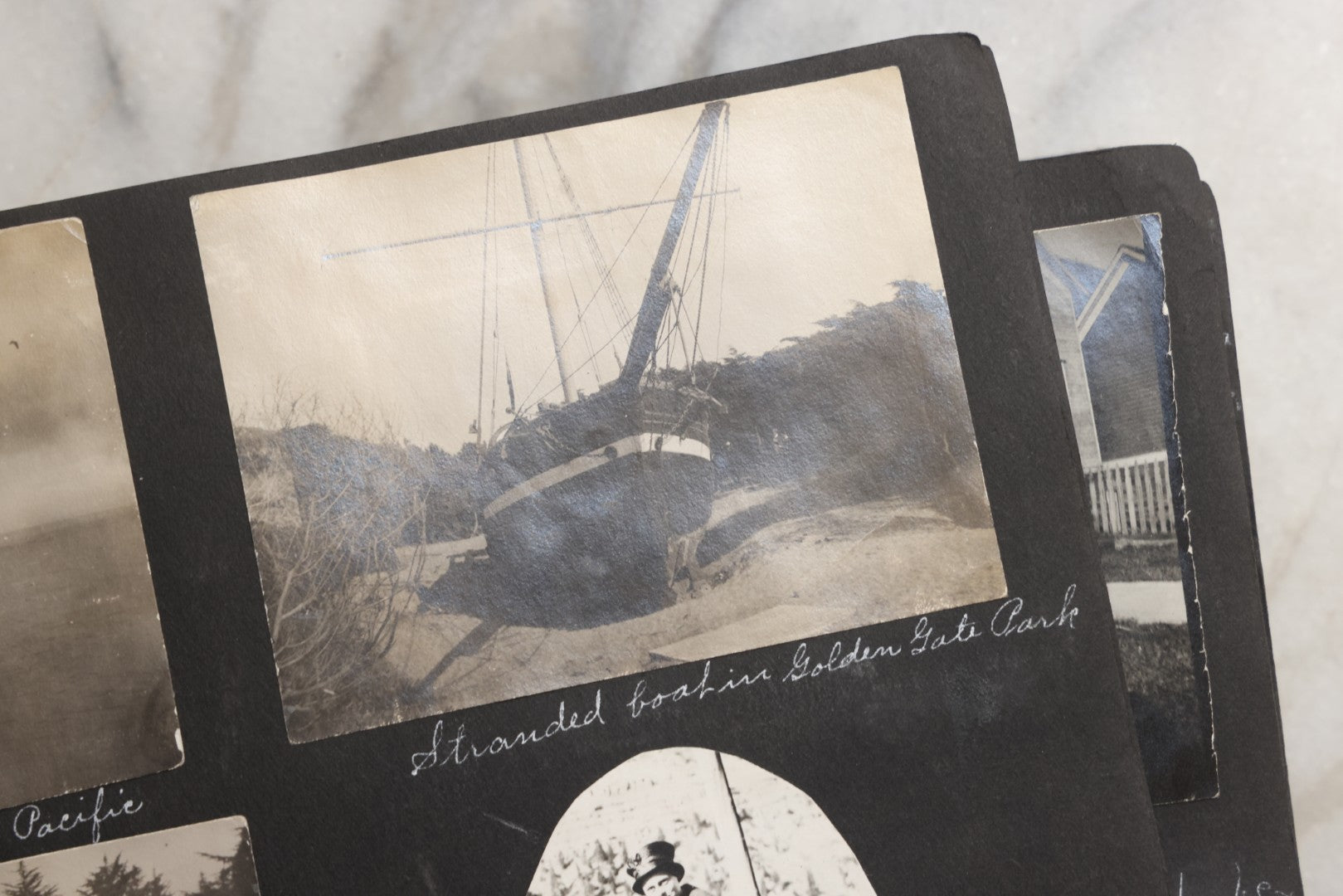 Lot 025 - Antique Snapshot Photo Album Gifted To Zella On Christmas 1916 With 1750+ Photos Of Midwest And Western Scenes Including Telluride & Greeley Colorado, Farm Life, Animals, Automobiles, Oil Wells, Early Aviation, And WWI Soldiers, 1916–1920