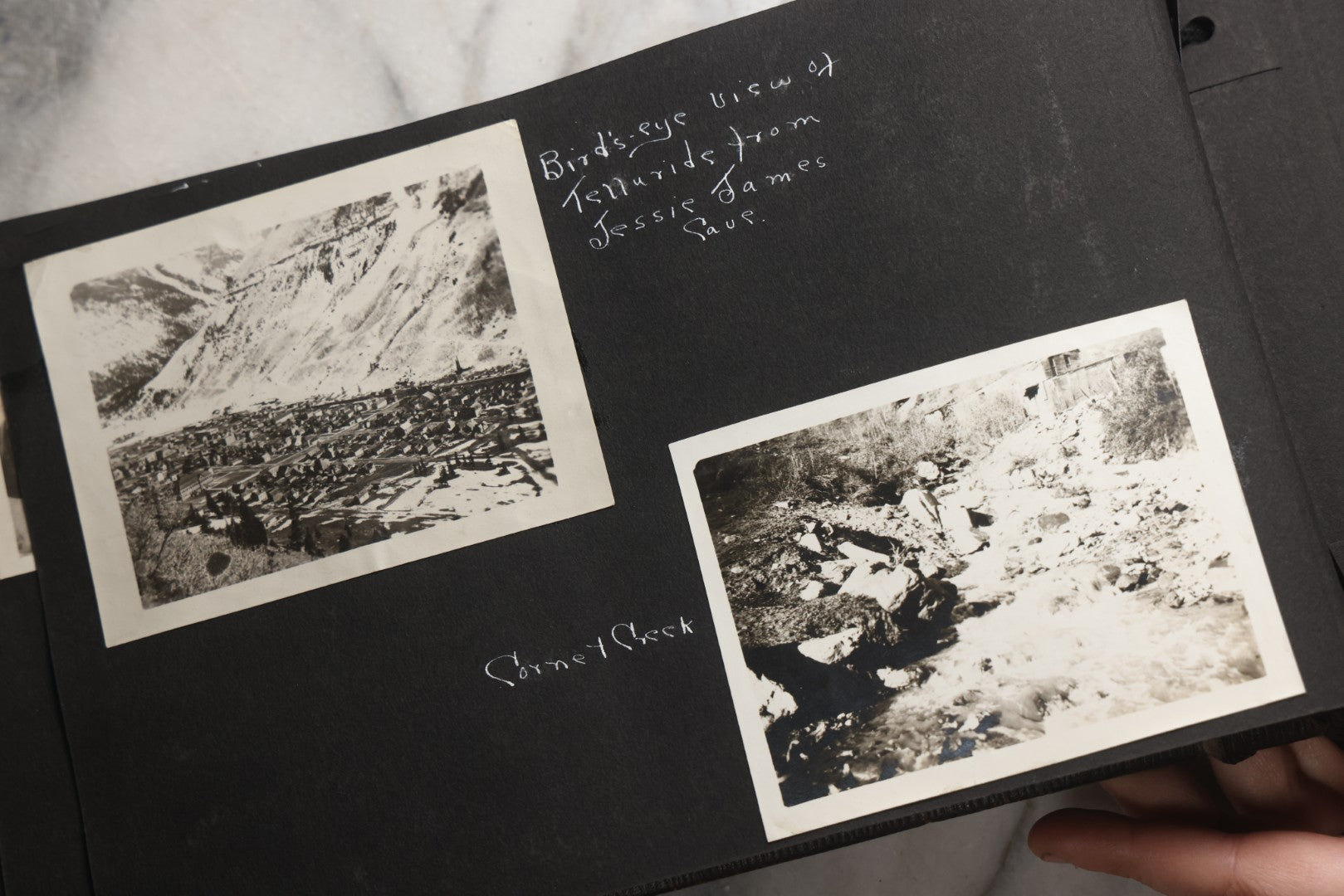 Lot 025 - Antique Snapshot Photo Album Gifted To Zella On Christmas 1916 With 1750+ Photos Of Midwest And Western Scenes Including Telluride & Greeley Colorado, Farm Life, Animals, Automobiles, Oil Wells, Early Aviation, And WWI Soldiers, 1916–1920