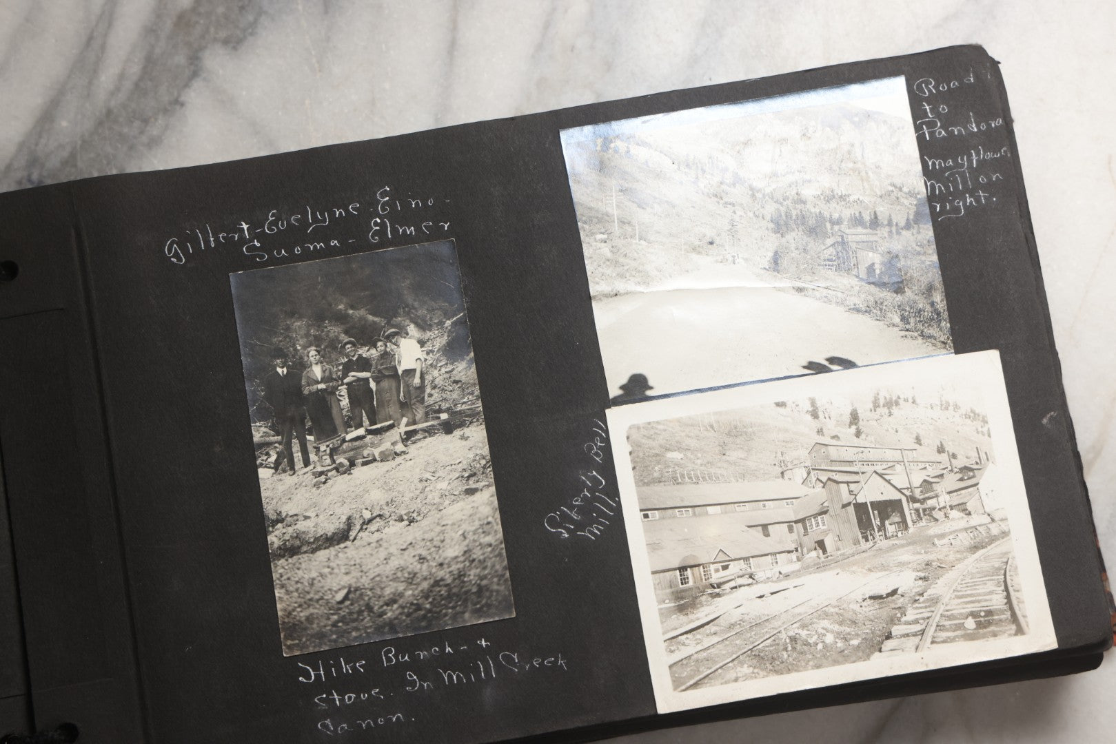 Lot 025 - Antique Snapshot Photo Album Gifted To Zella On Christmas 1916 With 1750+ Photos Of Midwest And Western Scenes Including Telluride & Greeley Colorado, Farm Life, Animals, Automobiles, Oil Wells, Early Aviation, And WWI Soldiers, 1916–1920